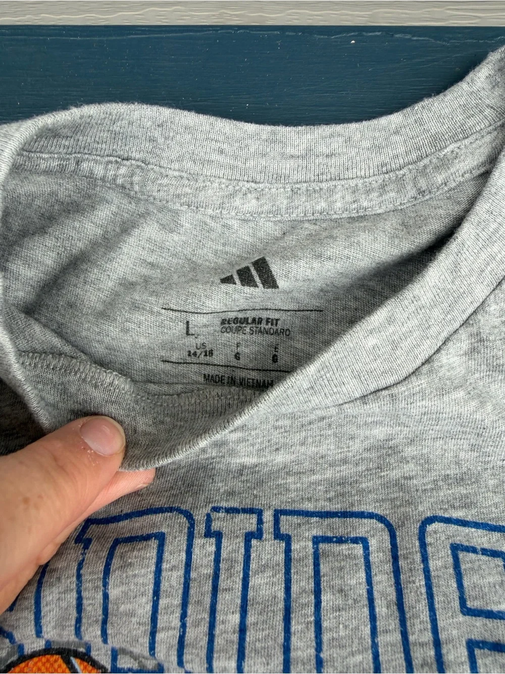 adidas Grey Graphic Basketball T-Shirt & Blue Athletic Shorts Kids Matching Set